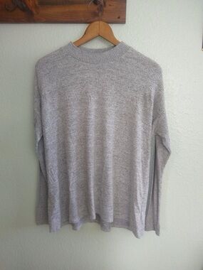 GAP Heather Gray Ribbed Mockneck Sweater